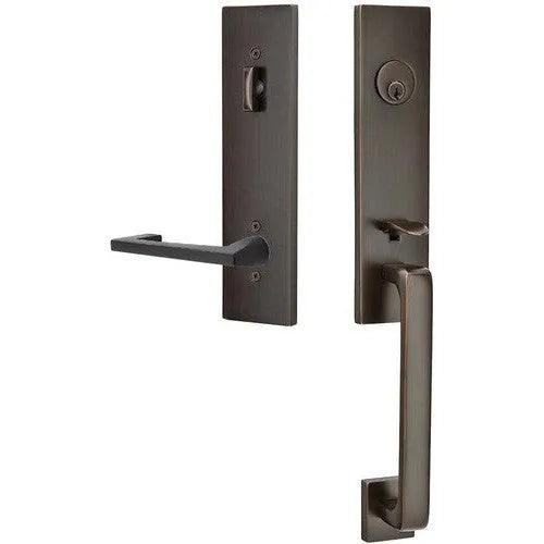Emtek Davos Handleset with Interior Argos Lever 