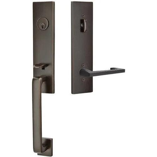 Emtek Davos Handleset with Interior Argos Lever 