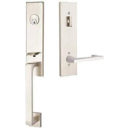 Emtek Davos Handleset with Interior Argos Lever 
