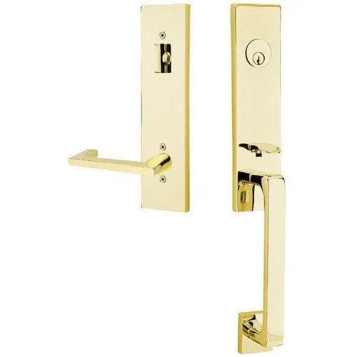 Emtek Davos Handleset with Interior Argos Lever 