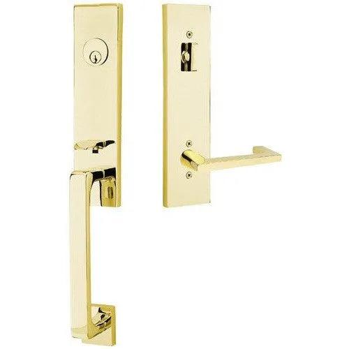 Emtek Davos Handleset with Interior Argos Lever 