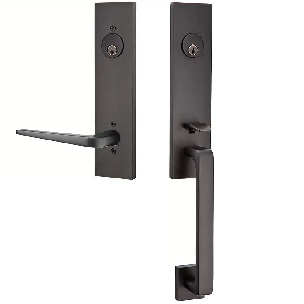 EmtekEmtek Davos Handleset with Interior Athena Lever in 