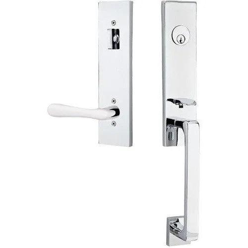 EmtekEmtek Davos Handleset with Interior Basel Lever in 