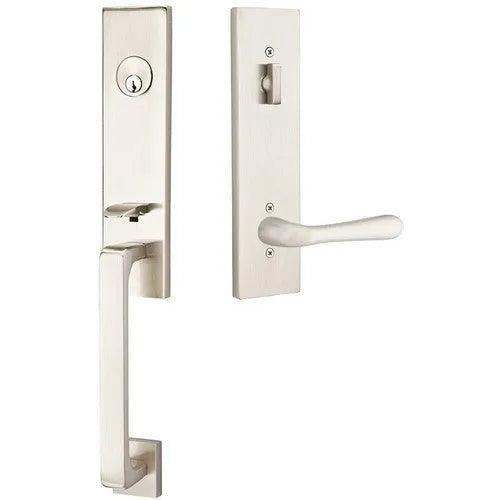 Emtek Davos Handleset with Interior Basel Lever 