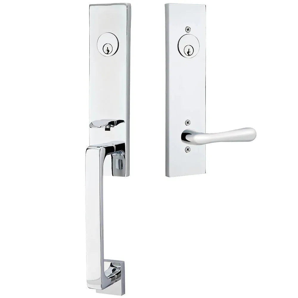 EmtekEmtek Davos Handleset with Interior Basel Lever in 