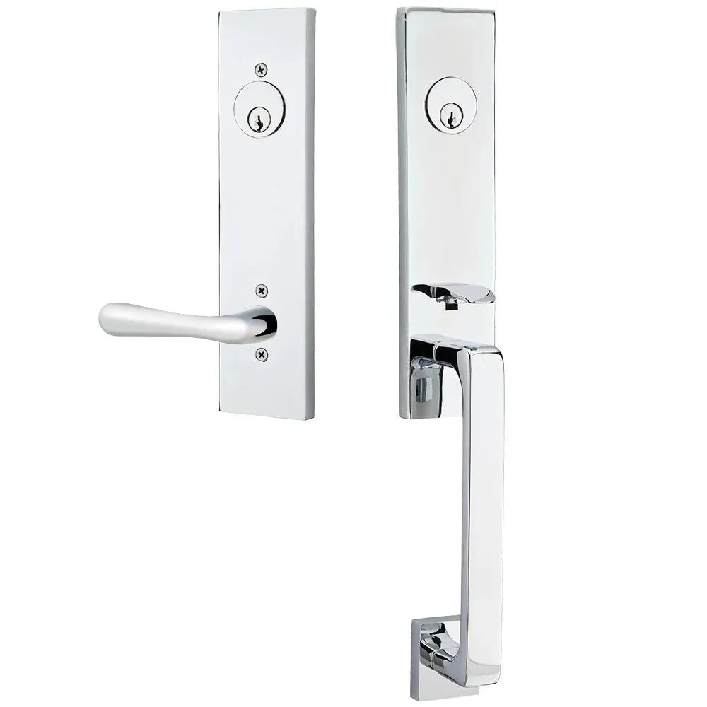 EmtekEmtek Davos Handleset with Interior Basel Lever in 