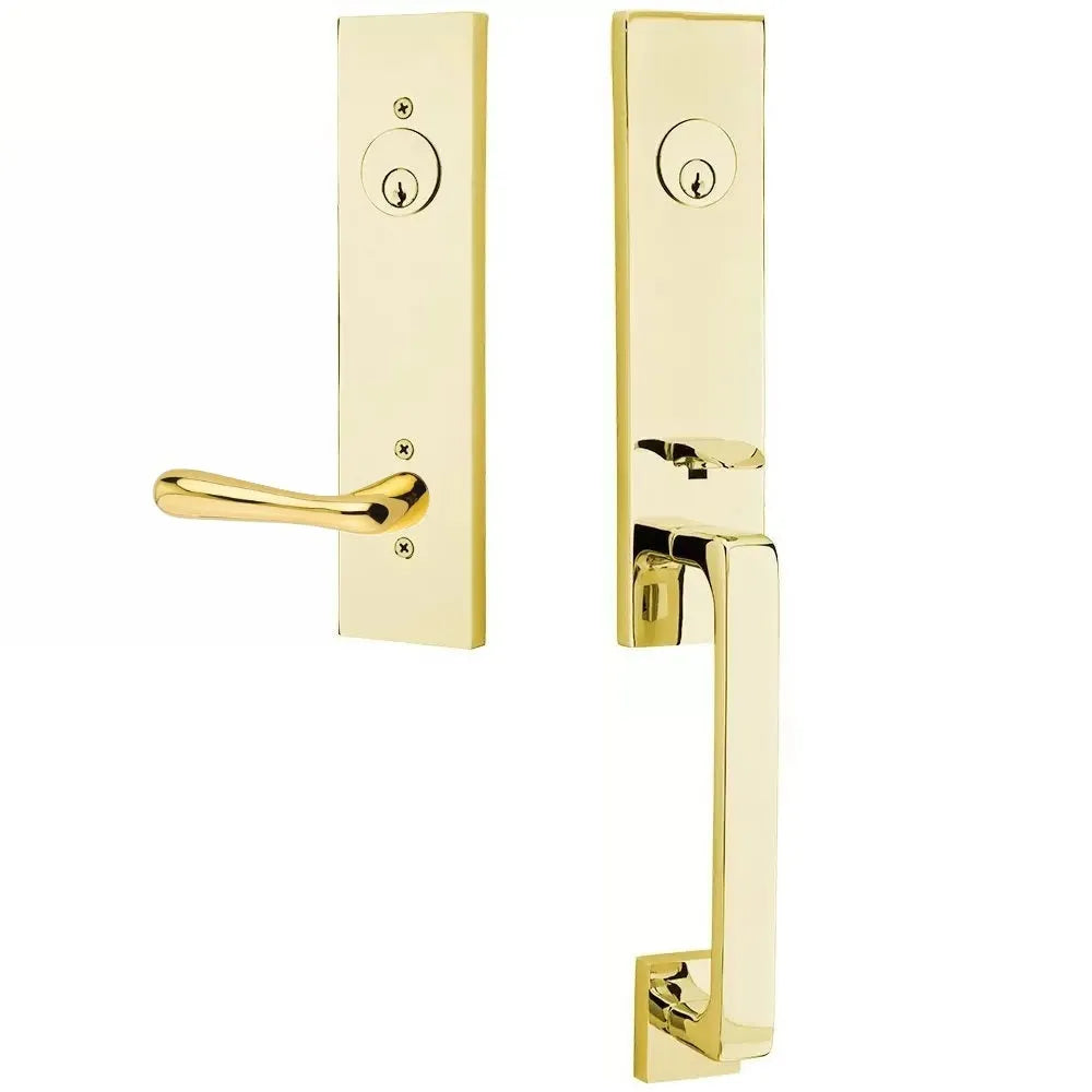 EmtekEmtek Davos Handleset with Interior Basel Lever in 