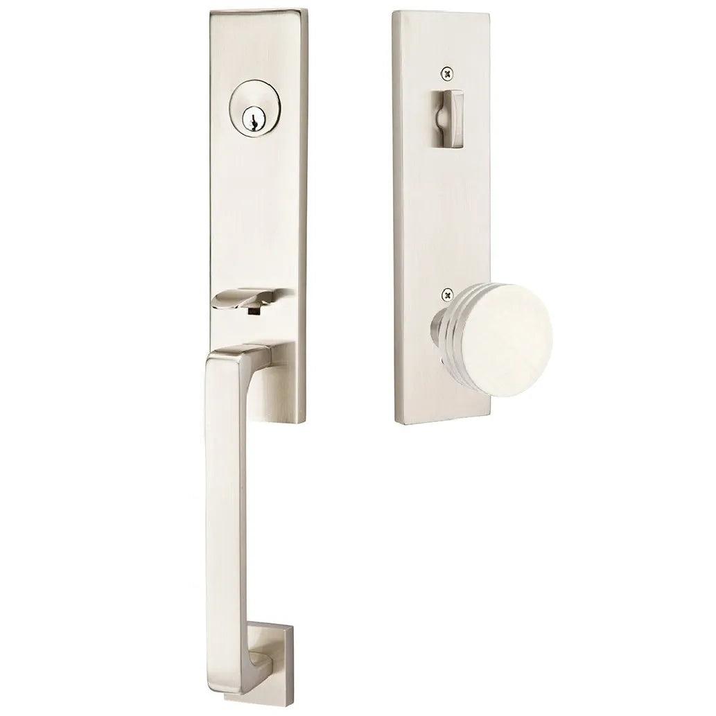 Emtek Davos Handleset with Interior Bern Knob 