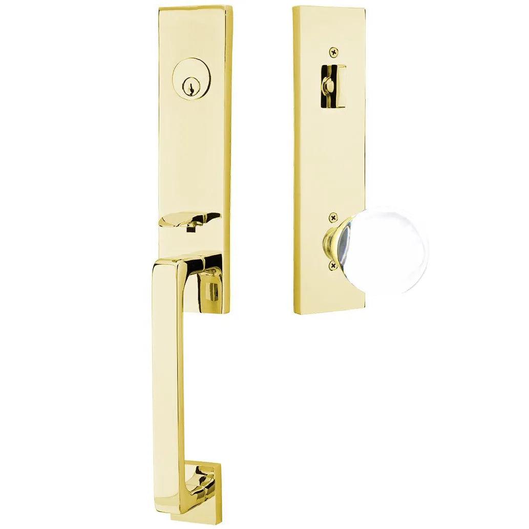 Emtek Davos Handleset with Interior Bristol Knob 
