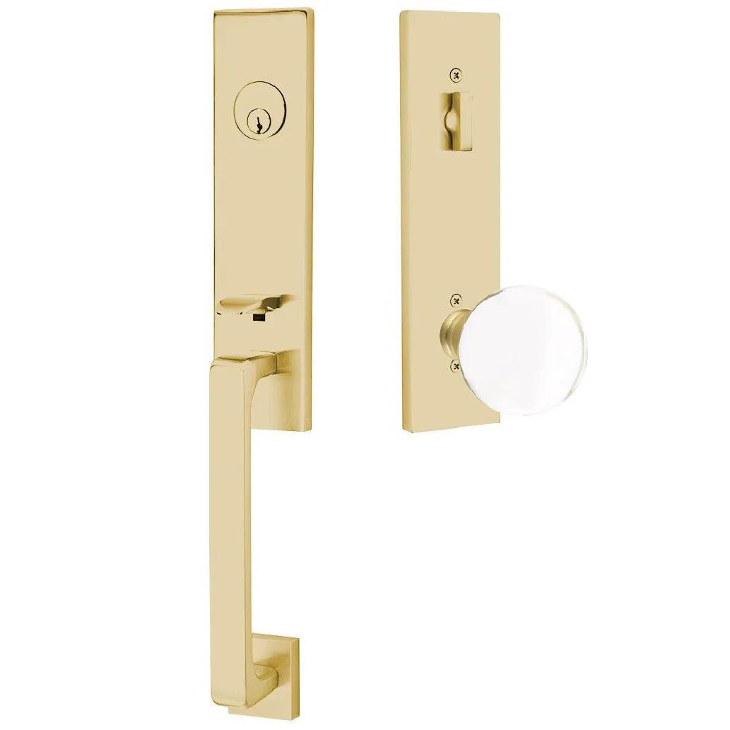 Emtek Davos Handleset with Interior Bristol Knob 