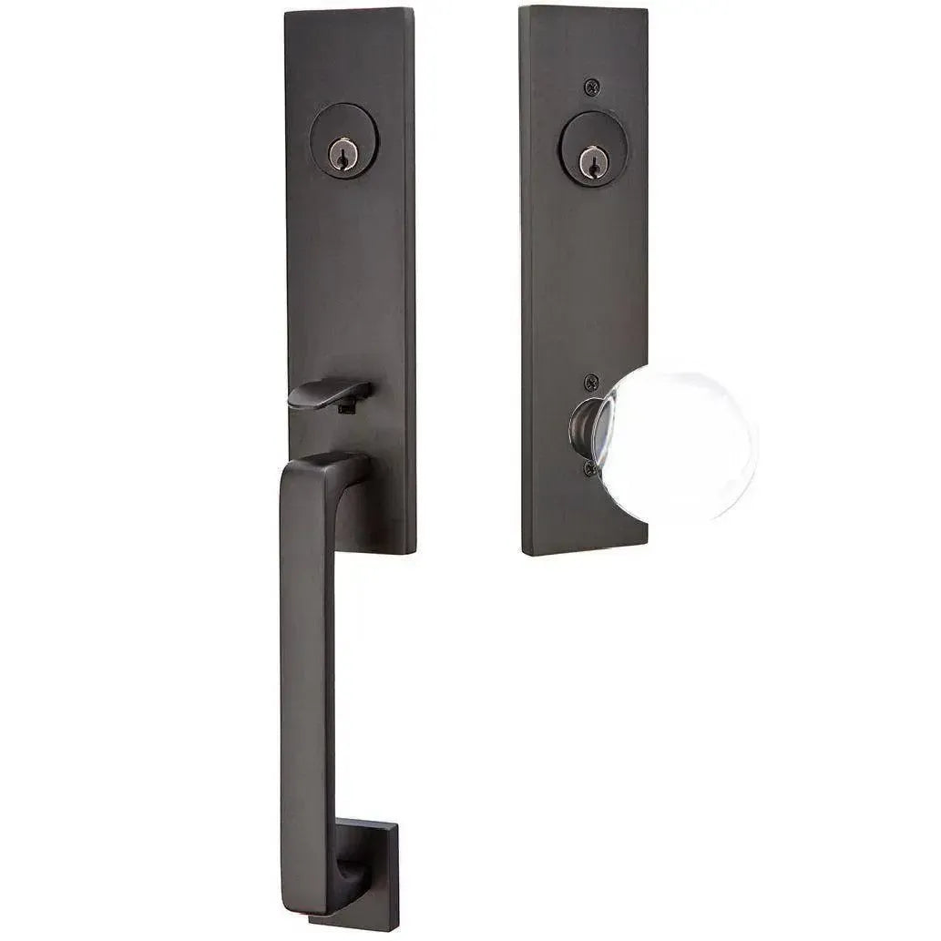 EmtekEmtek Davos Handleset with Interior Bristol Knob in 