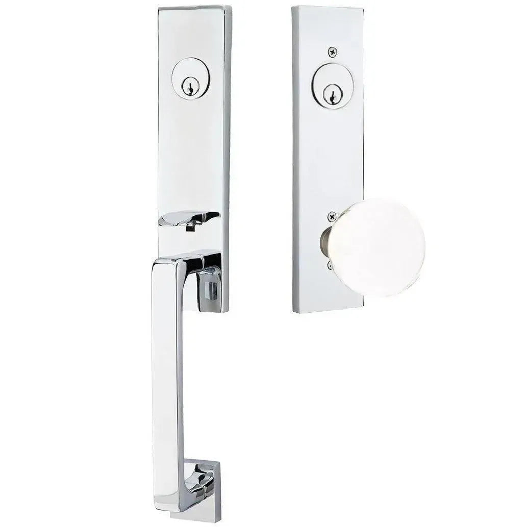 EmtekEmtek Davos Handleset with Interior Bristol Knob in 