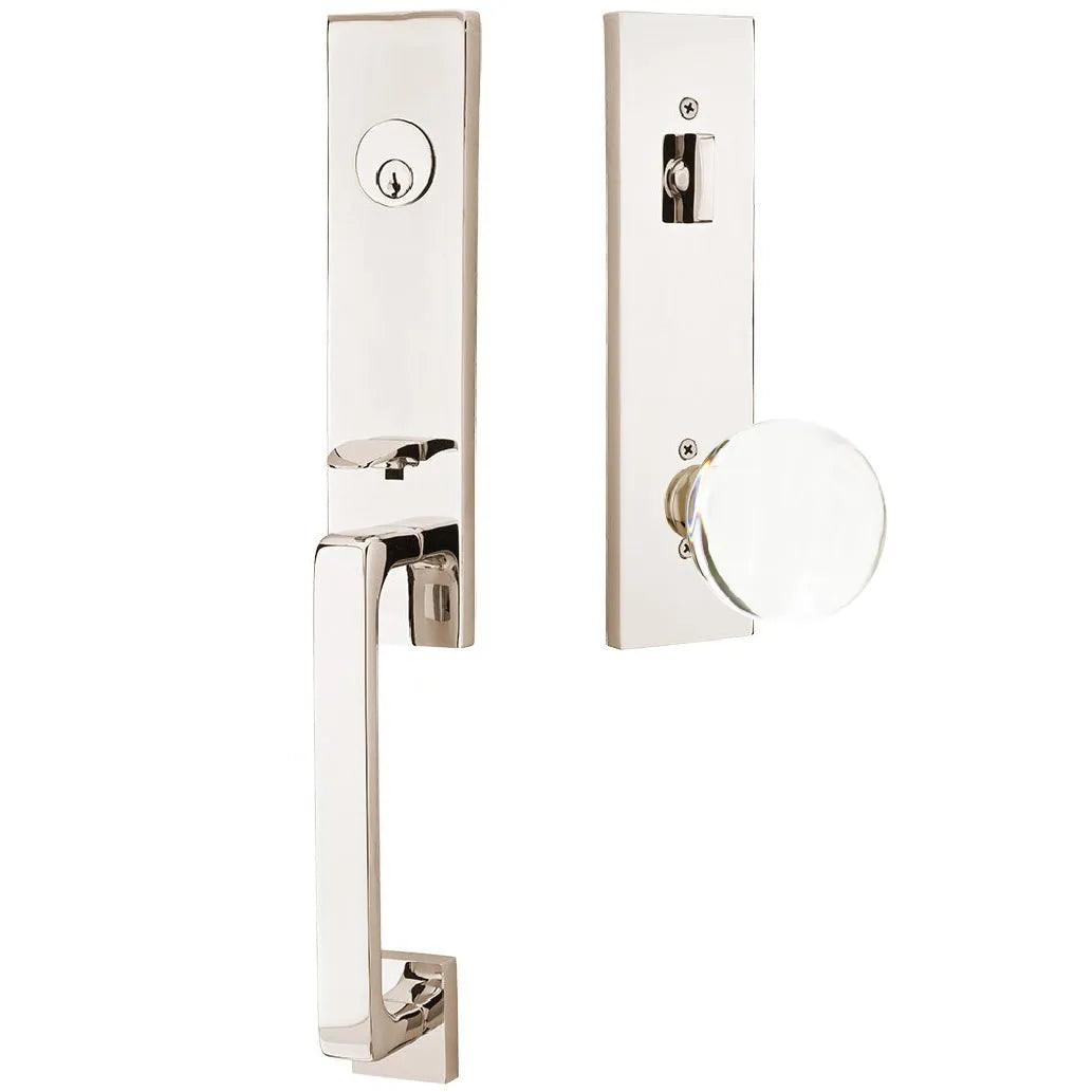 Emtek Davos Handleset with Interior Bristol Knob 