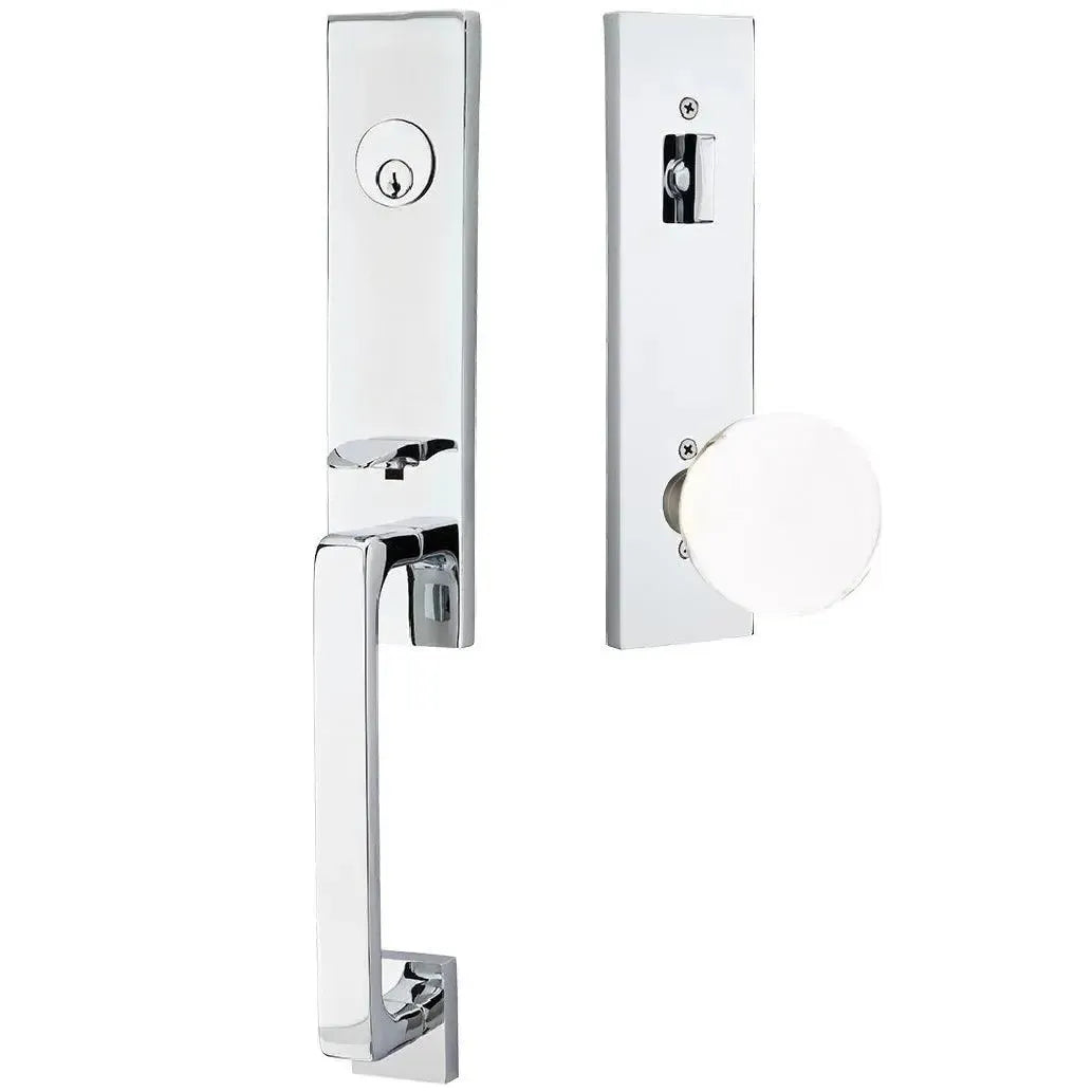 EmtekEmtek Davos Handleset with Interior Bristol Knob in 