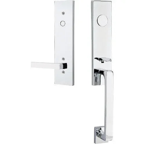 EmtekEmtek Davos Tubular Entrance Handleset With Dumont Lever in 