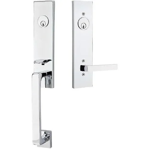 EmtekEmtek Davos Tubular Entrance Handleset With Dumont Lever in 