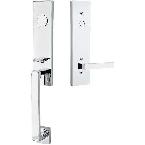 EmtekEmtek Davos Tubular Entrance Handleset With Dumont Lever in 