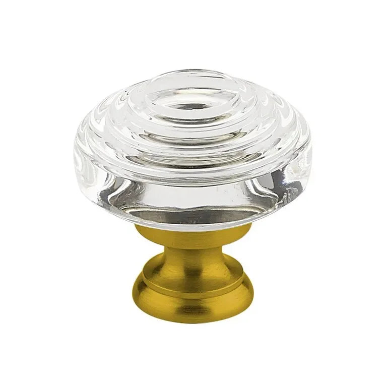 The Emtek Deco Glass Knob 1-5/8" Wide (1-5/8" Projection) in French Antique finish