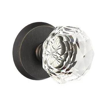 Emtek Diamond Crystal Knob with #2 Rosette in Medium Bronze Patina finish