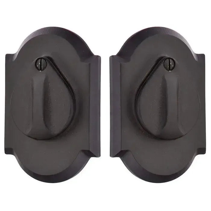 EmtekEmtek Double Cylinder #1 Sandcast Bronze Keyed Deadbolt with Flap in 