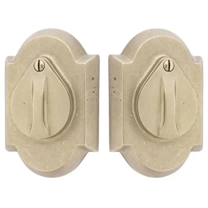 EmtekEmtek Double Cylinder #1 Sandcast Bronze Keyed Deadbolt with Flap in 