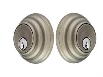Emtek Double Cylinder Low Profile Keyed Deadbolt in Pewter finish