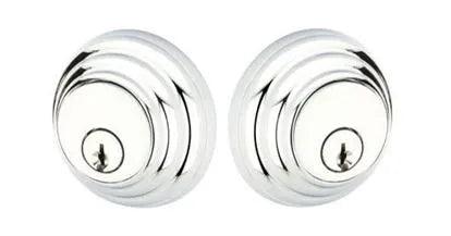 Emtek Double Cylinder Low Profile Keyed Deadbolt in Polished Chrome finish