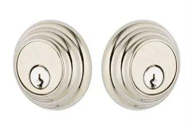 Emtek Double Cylinder Low Profile Keyed Deadbolt in Polished Nickel finish