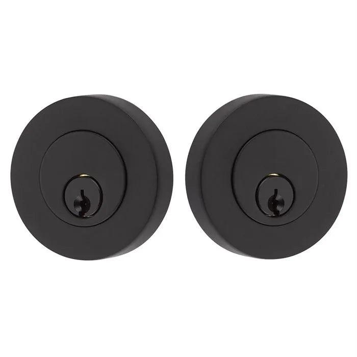 Emtek Double Cylinder Modern Disc Keyed Deadbolt Flat Black