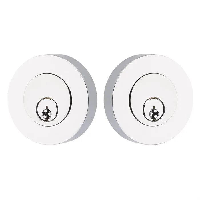 Emtek Double Cylinder Modern Disc Keyed Deadbolt Polished Chrome