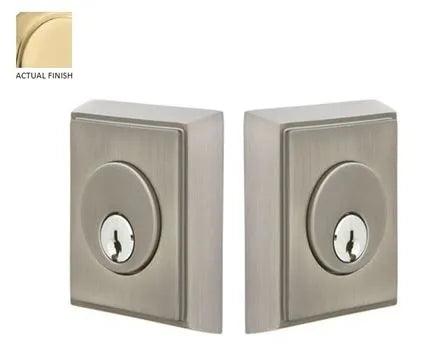 Emtek Double Cylinder Rectangular Keyed Deadbolt Satin Brass