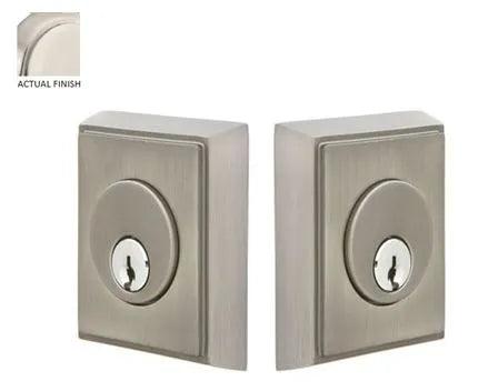Emtek Double Cylinder Rectangular Keyed Deadbolt Satin Nickel