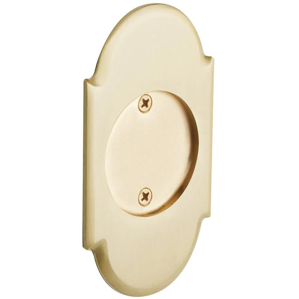 Emtek Dummy #8 Pocket Door Tubular Lock-For Double Door Application in Satin Brass finish