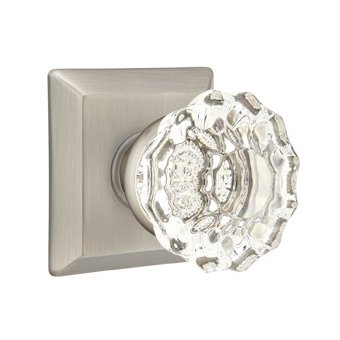 Emtek Astoria Clear Knob with Quincy Rosette in Pewter finish