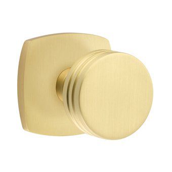 Emtek Bern Knob with Urban Modern Rosette in Satin Brass finish