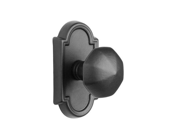 Emtek Bronze Octagon Knob with #11 Rosette in Flat Black Bronze Patina finish