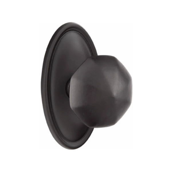 Emtek Bronze Octagon Knob With #14 Rosette in Flat Black Bronze Patina finish