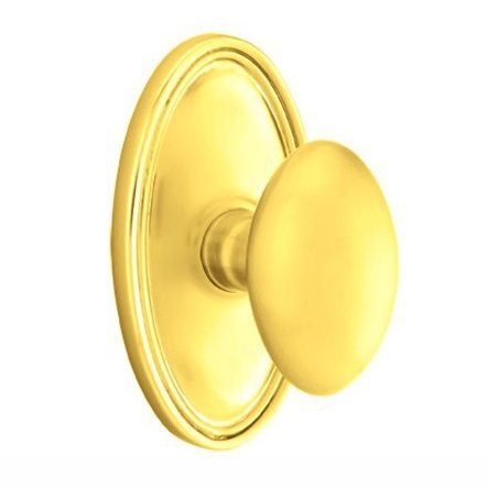 Emtek Egg Knob with Oval Rosette in Lifetime Polished Brass finish