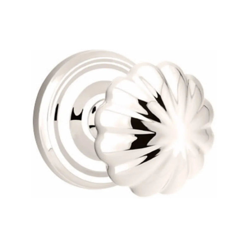 Emtek Melon Knob with Regular Rosette in Lifetime Polished Nickel finish