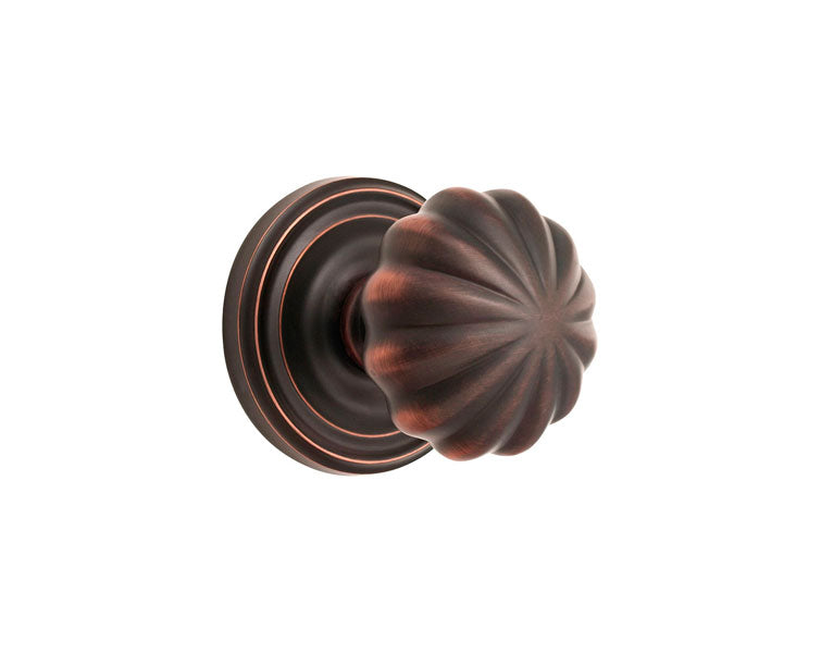 Emtek Melon Knob with Regular Rosette in Oil Rubbed Bronze finish