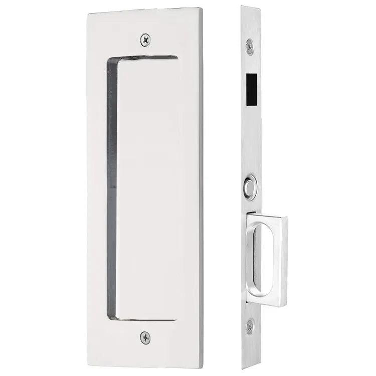 Emtek Dummy Modern Rectangular Pocket Door Mortise Lock Polished Chrome
