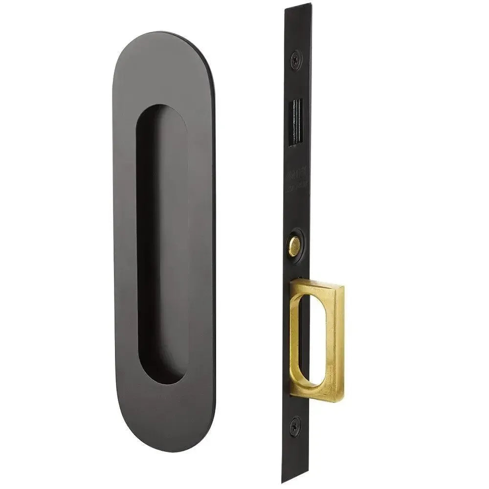 EmtekEmtek Dummy Narrow Oval Pocket Door Mortise Lock in 