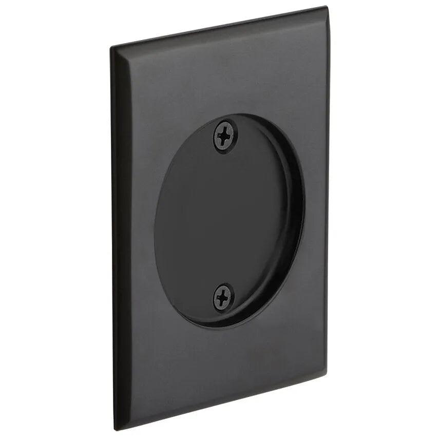 Emtek Dummy Rectangular Pocket Door Tubular Lock-For Double Door Application in Flat Black finish