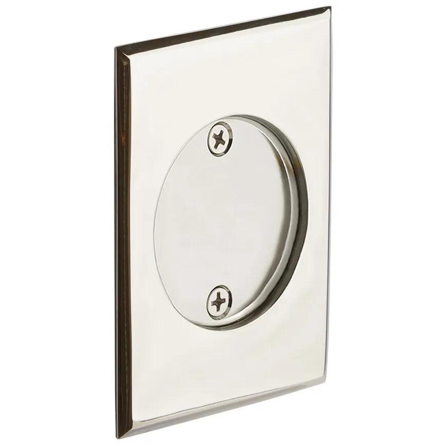 Emtek Dummy Rectangular Pocket Door Tubular Lock-For Double Door Application in Lifetime Polished Nickel finish