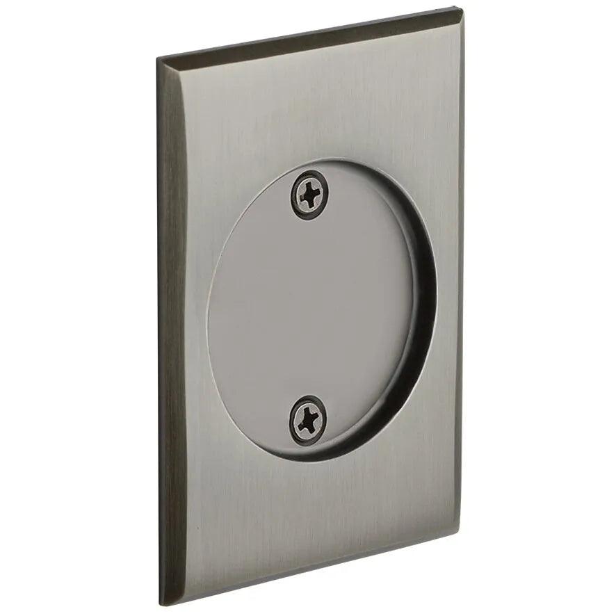 Emtek Dummy Rectangular Pocket Door Tubular Lock-For Double Door Application in Pewter finish