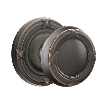 Emtek Ribbon & Reed Knob with Ribbon & Reed Rosette in Oil Rubbed Bronze finish