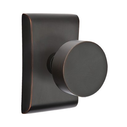 Emtek Round Knob with Neos Rosette in Oil Rubbed Bronze finish