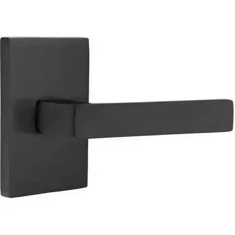 Emtek Dumont Lever With Modern Rectangular Rosette Flat Black
