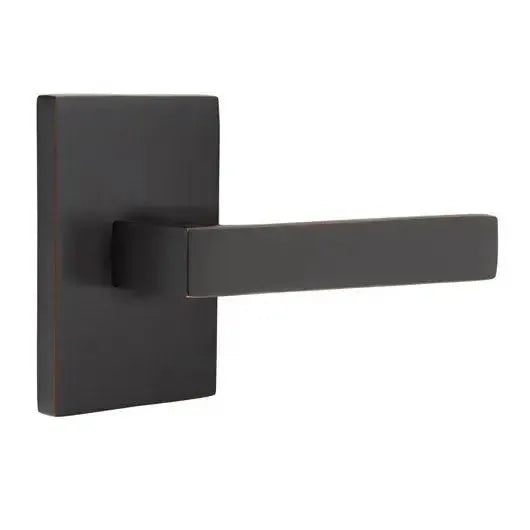 Emtek Dumont Lever With Modern Rectangular Rosette Oil Rubbed Bronze