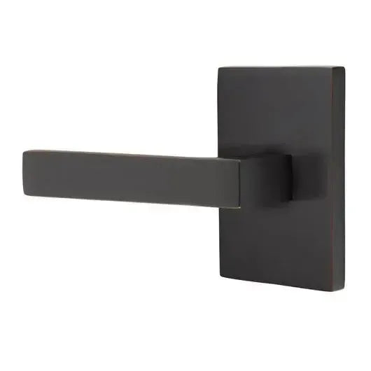 Emtek Dumont Lever With Modern Rectangular Rosette Oil Rubbed Bronze